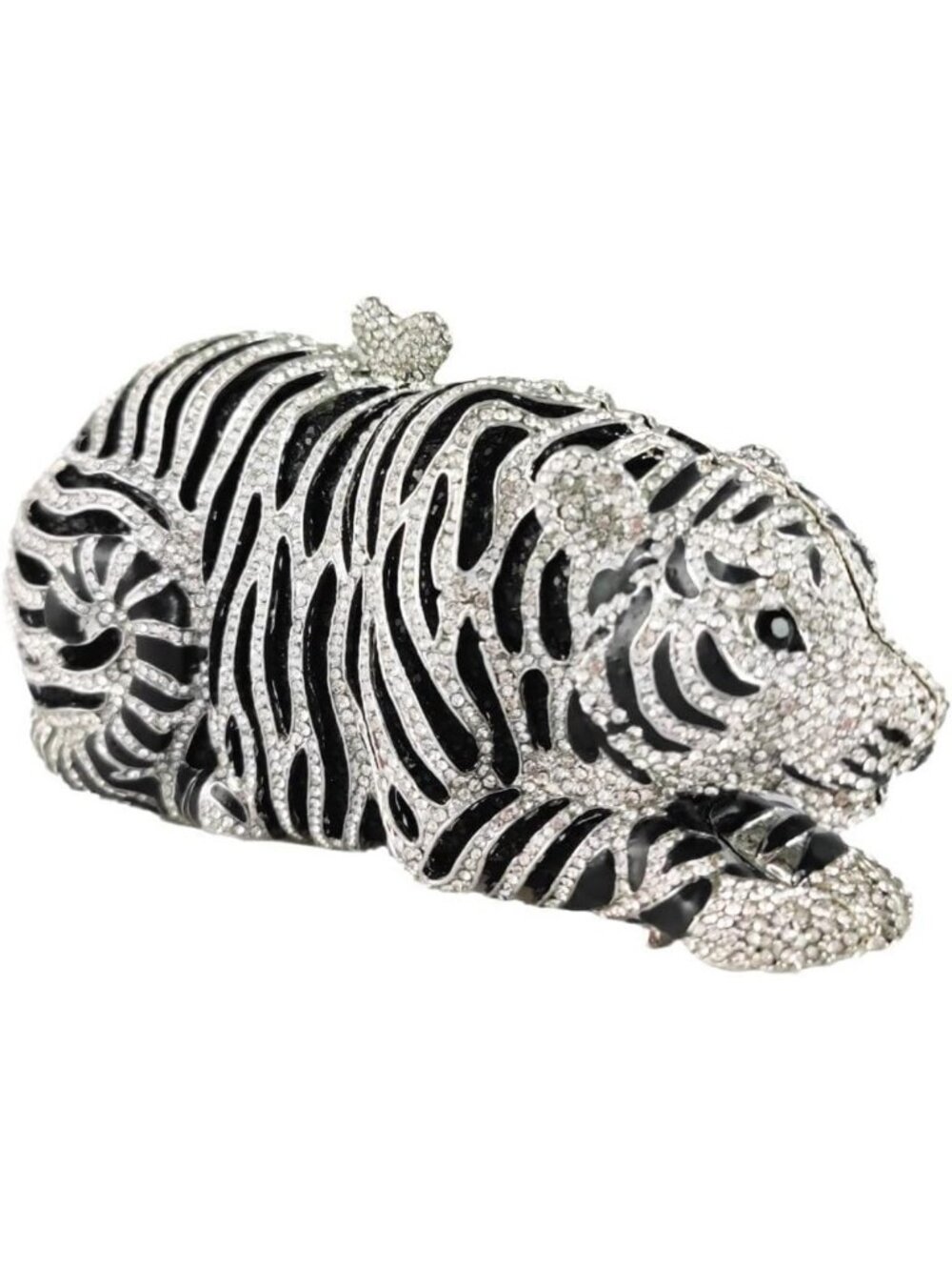 Sparkly Rhinestone Tiger Clutch Purse for Women | Formal Evening & Bridal Bag